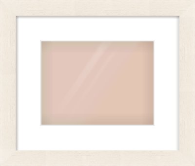 White Flat Frame for 24 × 18cm artwork, with Smooth White Single Mount
