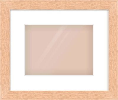 Oak Effect Flat Frame for 24 × 18cm artwork, with Smooth White Single Mount