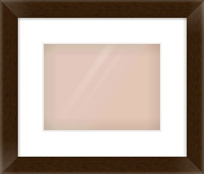 Wenge Stained Flat Frame for 24 × 18cm artwork, with Smooth White Single Mount