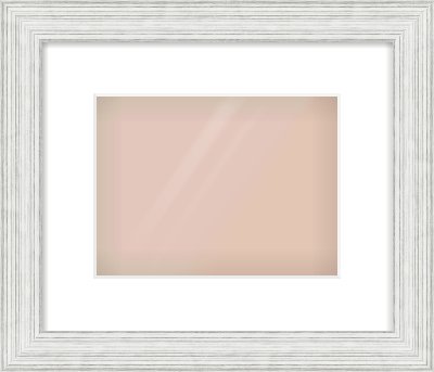 Silver Foil Flat Frame for 24 × 18cm artwork, with Smooth White Single Mount