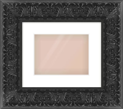 Black Scoop Frame for 24 × 18cm artwork, with Smooth White Single Mount
