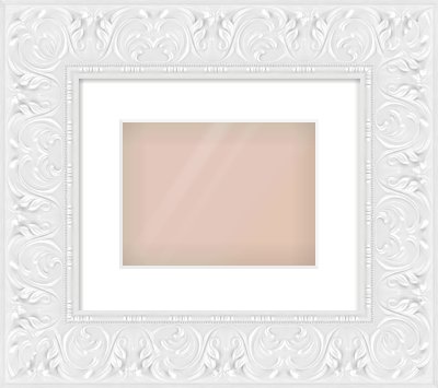 White Scoop Frame for 24 × 18cm artwork, with Smooth White Single Mount