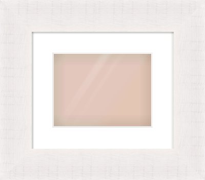 Rough Cut Effect Flat Frame for 24 × 18cm artwork, with Smooth White Single Mount