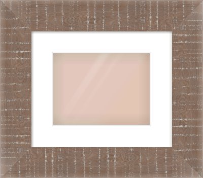 Rough Cut Effect Flat Frame for 24 × 18cm artwork, with Smooth White Single Mount