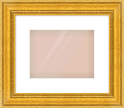 Gold Spoon Frame for 24 × 18cm artwork, with Smooth White Single Mount