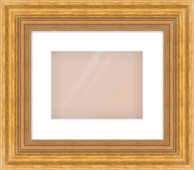 Gold Reverse Frame for 24 × 18cm artwork, with Smooth White Single Mount