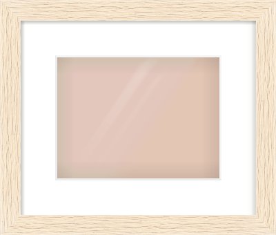 Ivory Flat Frame for 24 × 18cm artwork, with Smooth White Single Mount