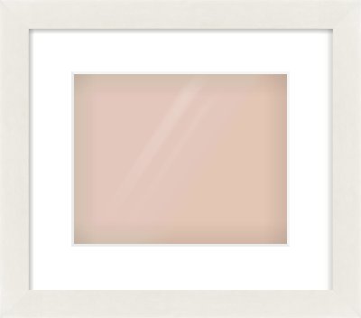 White Flat Frame for 10 × 8in artwork, with Smooth White Single Mount