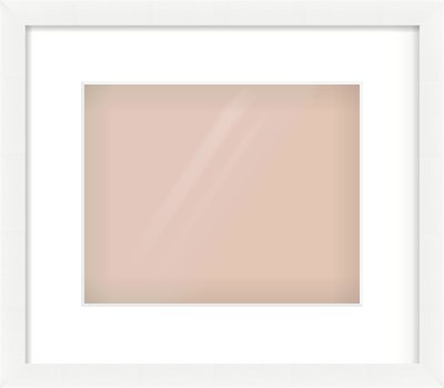 White Wood Grain Flat Frame for 10 × 8in artwork, with Smooth White Single Mount