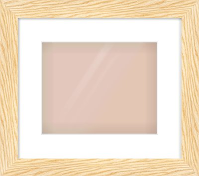 Natural Wood Reverse Frame for 10 × 8in artwork, with Smooth White Single Mount