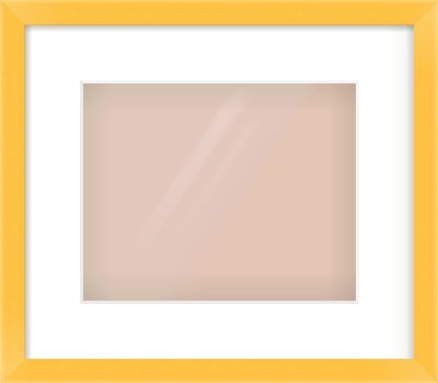 Yellow Paint Flat Frame for 10 × 8in artwork, with Smooth White Single Mount