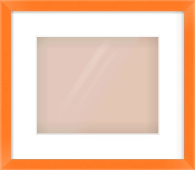 Orange Paint Flat Frame for 10 × 8in artwork, with Smooth White Single Mount