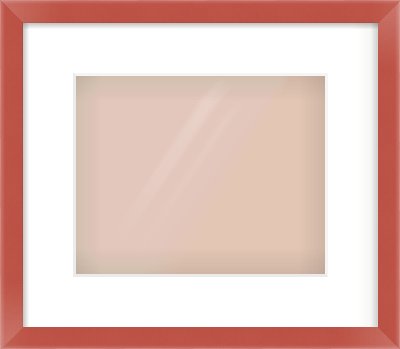 Red Paint Flat Frame for 10 × 8in artwork, with Smooth White Single Mount