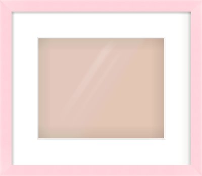 Pink Paint Flat Frame for 10 × 8in artwork, with Smooth White Single Mount