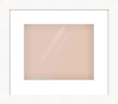 White Flat Frame for 10 × 8in artwork, with Smooth White Single Mount