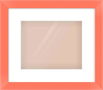 Orange Paint Flat Frame for 10 × 8in artwork, with Smooth White Single Mount