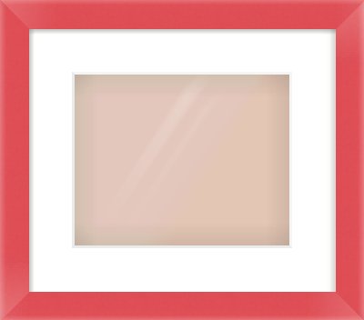 Red Paint Flat Frame for 10 × 8in artwork, with Smooth White Single Mount