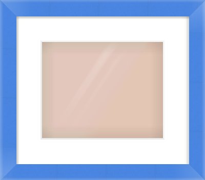 Light Blue Paint Flat Frame for 10 × 8in artwork, with Smooth White Single Mount