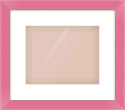 Pink Paint Flat Frame for 10 × 8in artwork, with Smooth White Single Mount
