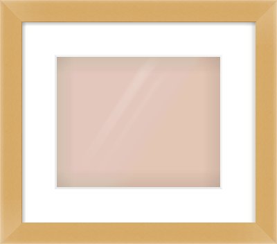 Matte Gold Flat Frame for 10 × 8in artwork, with Smooth White Single Mount
