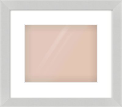 Matte Silver Flat Frame for 10 × 8in artwork, with Smooth White Single Mount