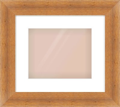 Antique Pine Flat Frame for 10 × 8in artwork, with Smooth White Single Mount
