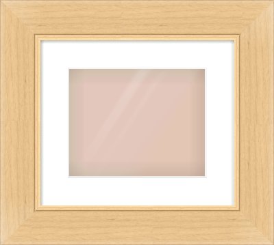 Natural Wood Flat Frame for 10 × 8in artwork, with Smooth White Single Mount