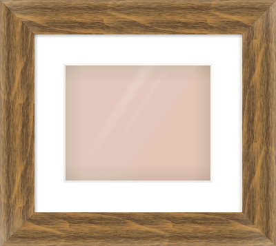 Characteristic Brown Flat Frame for 10 × 8in artwork, with Smooth White Single Mount