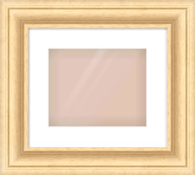 Natural Wood Scoop Frame for 10 × 8in artwork, with Smooth White Single Mount