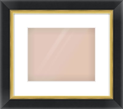 Black/Gold Reverse Frame for 10 × 8in artwork, with Smooth White Single Mount