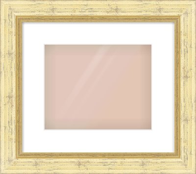 Gold Reverse Frame for 10 × 8in artwork, with Smooth White Single Mount