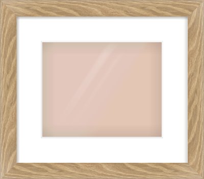 Oak Veneer Flat Frame for 10 × 8in artwork, with Smooth White Single Mount