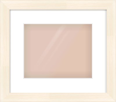Natural Wood Flat Frame for 10 × 8in artwork, with Smooth White Single Mount