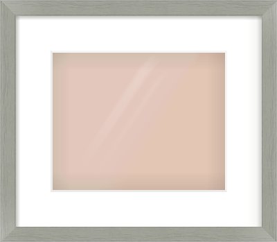 Pale Grey Flat Frame for 10 × 8in artwork, with Smooth White Single Mount