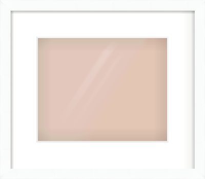 White Flat Frame for 10 × 8in artwork, with Smooth White Single Mount