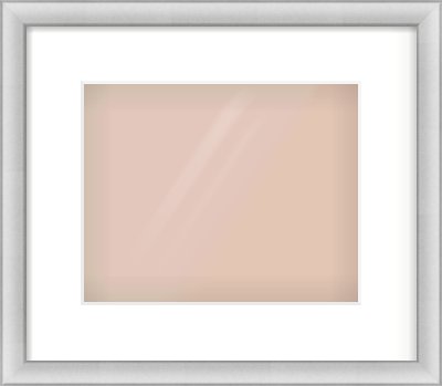 Silver Cushion Frame for 10 × 8in artwork, with Smooth White Single Mount