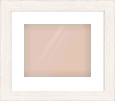 Ivory Driftwood Flat Frame for 10 × 8in artwork, with Smooth White Single Mount