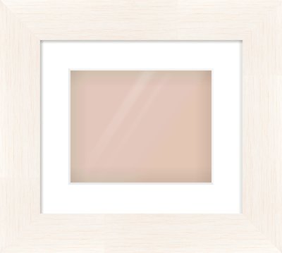 Ivory Driftwood Flat Frame for 10 × 8in artwork, with Smooth White Single Mount
