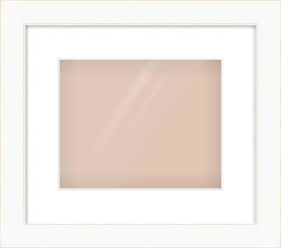 White Flat With Bevel Frame for 10 × 8in artwork, with Smooth White Single Mount
