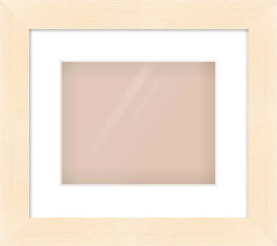 Natural Wood Flat Frame for 10 × 8in artwork, with Smooth White Single Mount