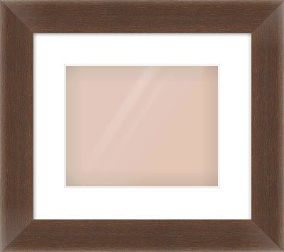 Brown Flat Frame for 10 × 8in artwork, with Smooth White Single Mount