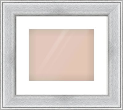 Brushed Silver Cushion Frame for 10 × 8in artwork, with Smooth White Single Mount