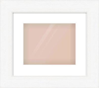 Natural Grain / White Stain Stepped Frame for 10 × 8in artwork, with Smooth White Single Mount