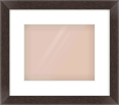 Brown Flat Frame for 10 × 8in artwork, with Smooth White Single Mount