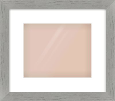 Pale Grey Flat Frame for 10 × 8in artwork, with Smooth White Single Mount