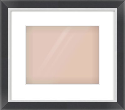 Black/Silver Flat Frame for 10 × 8in artwork, with Smooth White Single Mount