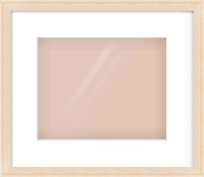 Natural Wood Flat Frame for 10 × 8in artwork, with Smooth White Single Mount