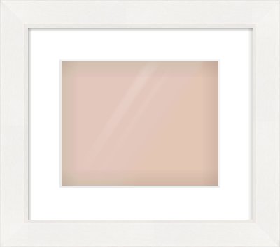 White Beveled Frame for 10 × 8in artwork, with Smooth White Single Mount