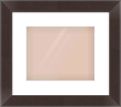 Brown Flat Frame for 10 × 8in artwork, with Smooth White Single Mount