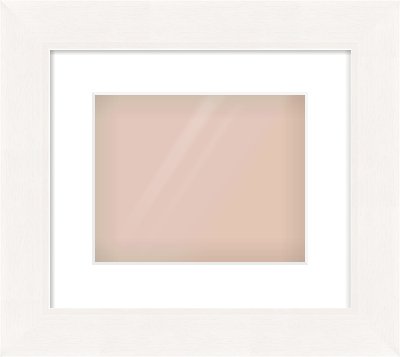 White Beveled Frame for 10 × 8in artwork, with Smooth White Single Mount